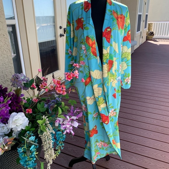 Notations‎ Blue Floral Robe - Picture 1 of 10